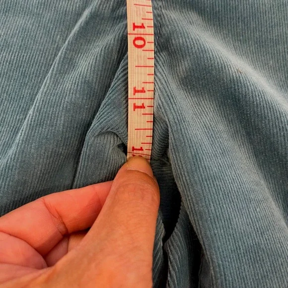 Talbots 16P Corduroy Straight Leg Pants Teal Blue Denim Petite Women - Picture 7 of 8